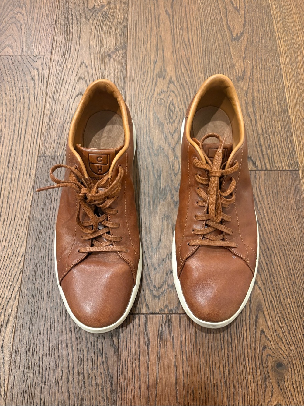 Cole Haan Grand Crosscourt Pro Tan Brown Leather Lace-Up Sneakers